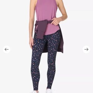 Sweaty Betty Power 7/8 high rise leggings, purple leopard print, Size Large, NWT
